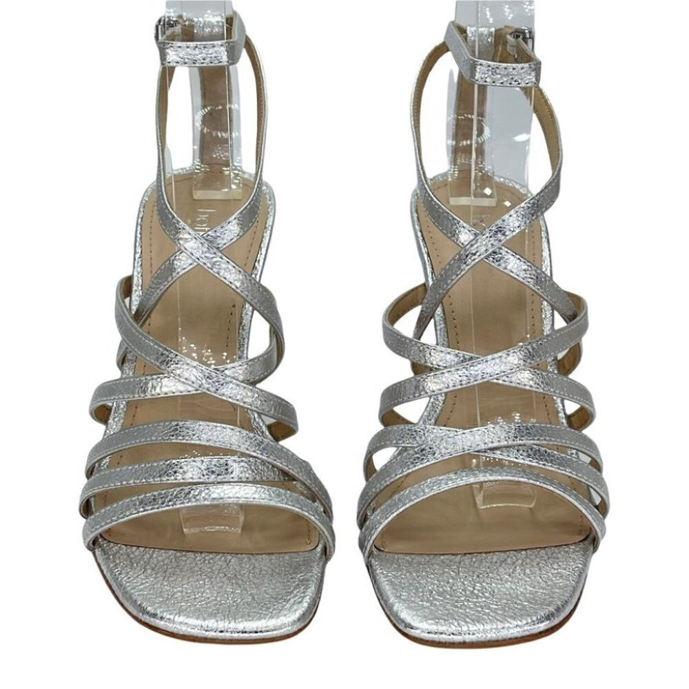 Botkier Lorain Silver Leather Strappy Womens Heels Size 7M - Picture 5 of 13